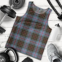 ScotsTee Shop Scottish Brodie Hunting Weathered Clan Crest Personalized Tartan Tank Top for Men