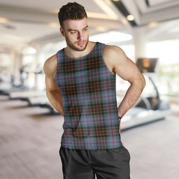 ScotsTee Shop Scottish Brodie Hunting Weathered Clan Crest Personalized Tartan Tank Top for Men