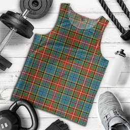 ScotsTee Shop Scottish Beattie Ancient Clan Crest Personalized Tartan Tank Top for Men