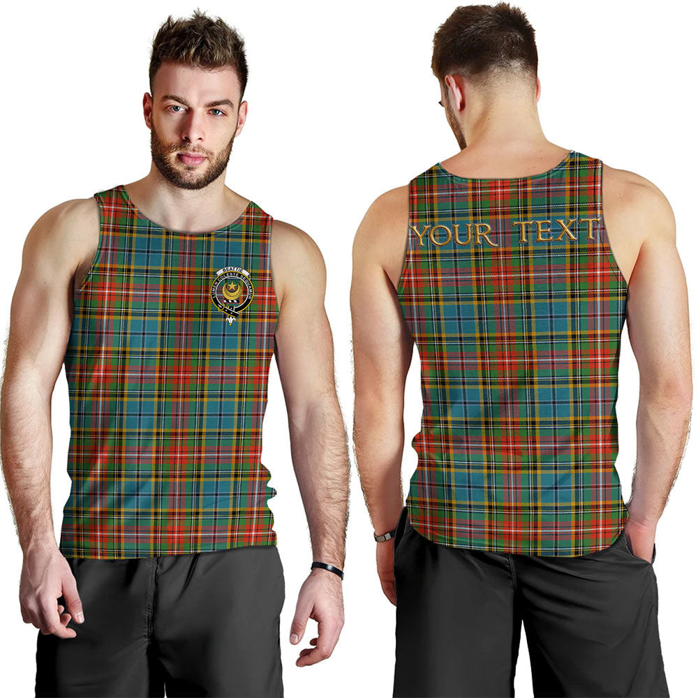 ScotsTee Shop Scottish Beattie Ancient Clan Crest Personalized Tartan Tank Top for Men