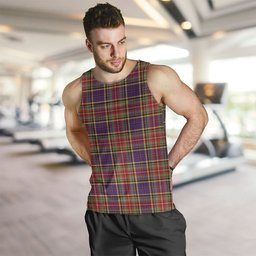 ScotsTee Shop Scottish Beattie Weathered Clan Crest Personalized Tartan Tank Top for Men