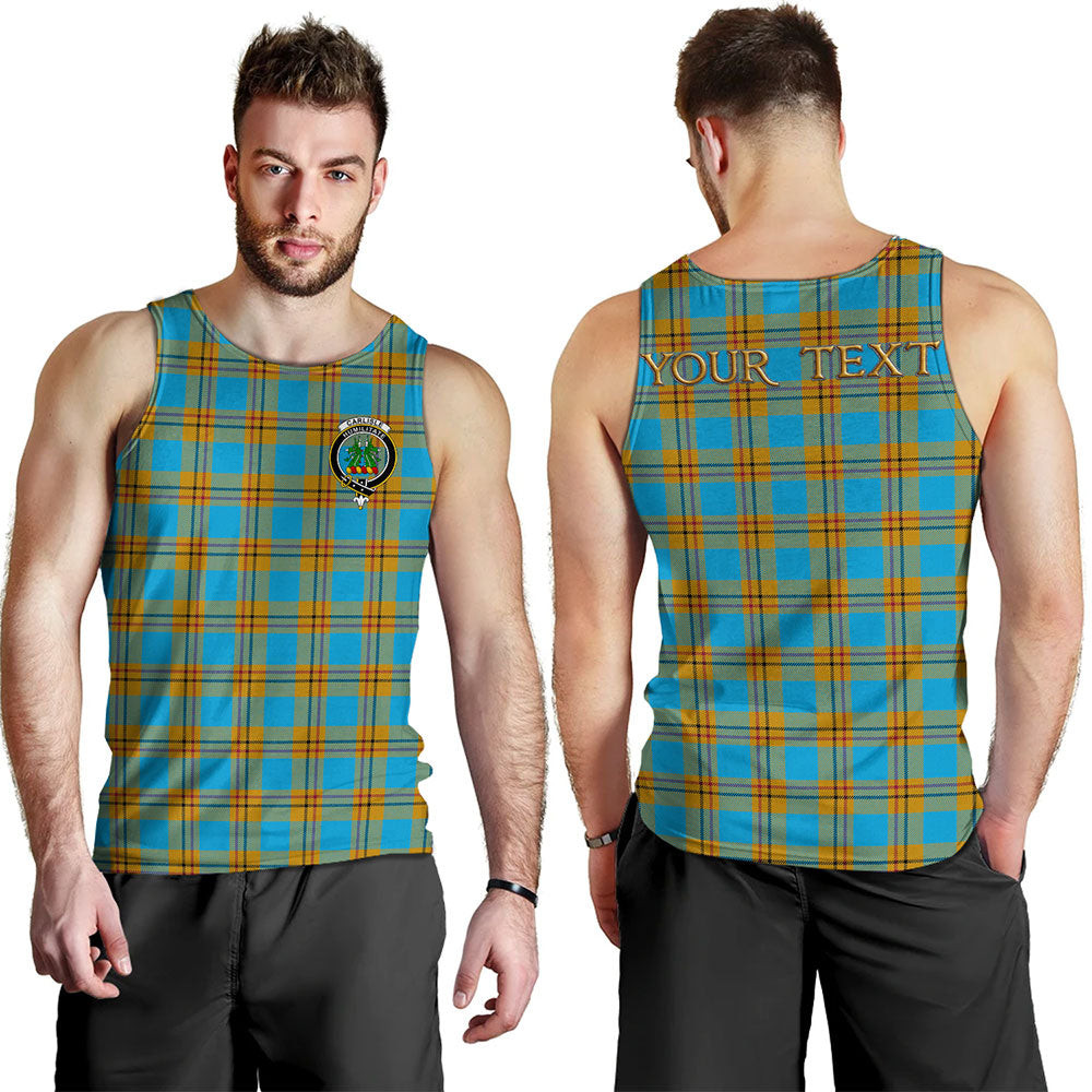 ScotsTee Shop Scottish Carlisle (Carlill) Ancient Clan Crest Personalized Tartan Tank Top for Men