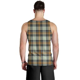 ScotsTee Shop Scottish Burns Modern Clan Crest Personalized Tartan Tank Top for Men