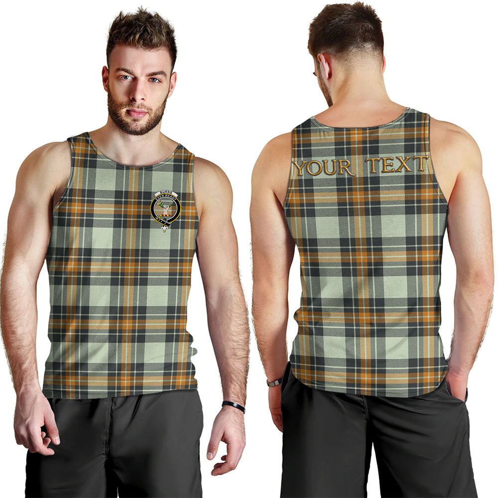 ScotsTee Shop Scottish Burns Modern Clan Crest Personalized Tartan Tank Top for Men