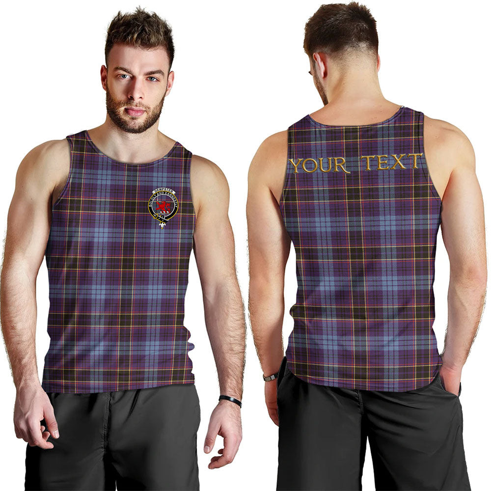 ScotsTee Shop Scottish Dempster Weathered Clan Crest Personalized Tartan Tank Top for Men