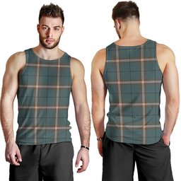ScotsTee Shop Scottish Cleland Weathered Clan Crest Personalized Tartan Tank Top for Men