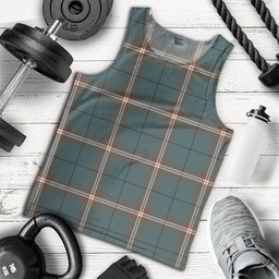 ScotsTee Shop Scottish Cleland Weathered Clan Crest Personalized Tartan Tank Top for Men