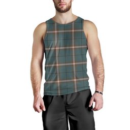 ScotsTee Shop Scottish Cleland Weathered Clan Crest Personalized Tartan Tank Top for Men