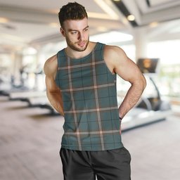 ScotsTee Shop Scottish Cleland Weathered Clan Crest Personalized Tartan Tank Top for Men