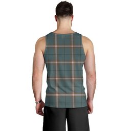 ScotsTee Shop Scottish Cleland Weathered Clan Crest Personalized Tartan Tank Top for Men