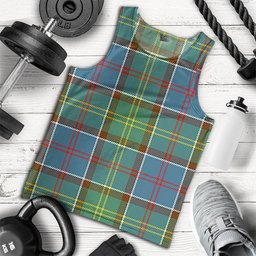ScotsTee Shop Scottish Colville District Clan Crest Personalized Tartan Tank Top for Men
