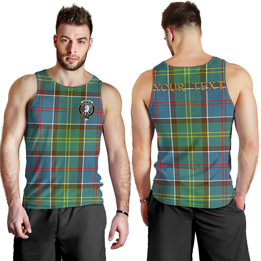 ScotsTee Shop Scottish Colville District Clan Crest Personalized Tartan Tank Top for Men