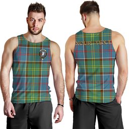 ScotsTee Shop Scottish Colville District Clan Crest Personalized Tartan Tank Top for Men