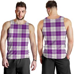 ScotsTee Shop Scottish Erskine Purple Clan Crest Personalized Tartan Tank Top for Men