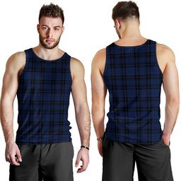ScotsTee Shop Scottish Clark (Clergy) Modern Clan Crest Personalized Tartan Tank Top for Men