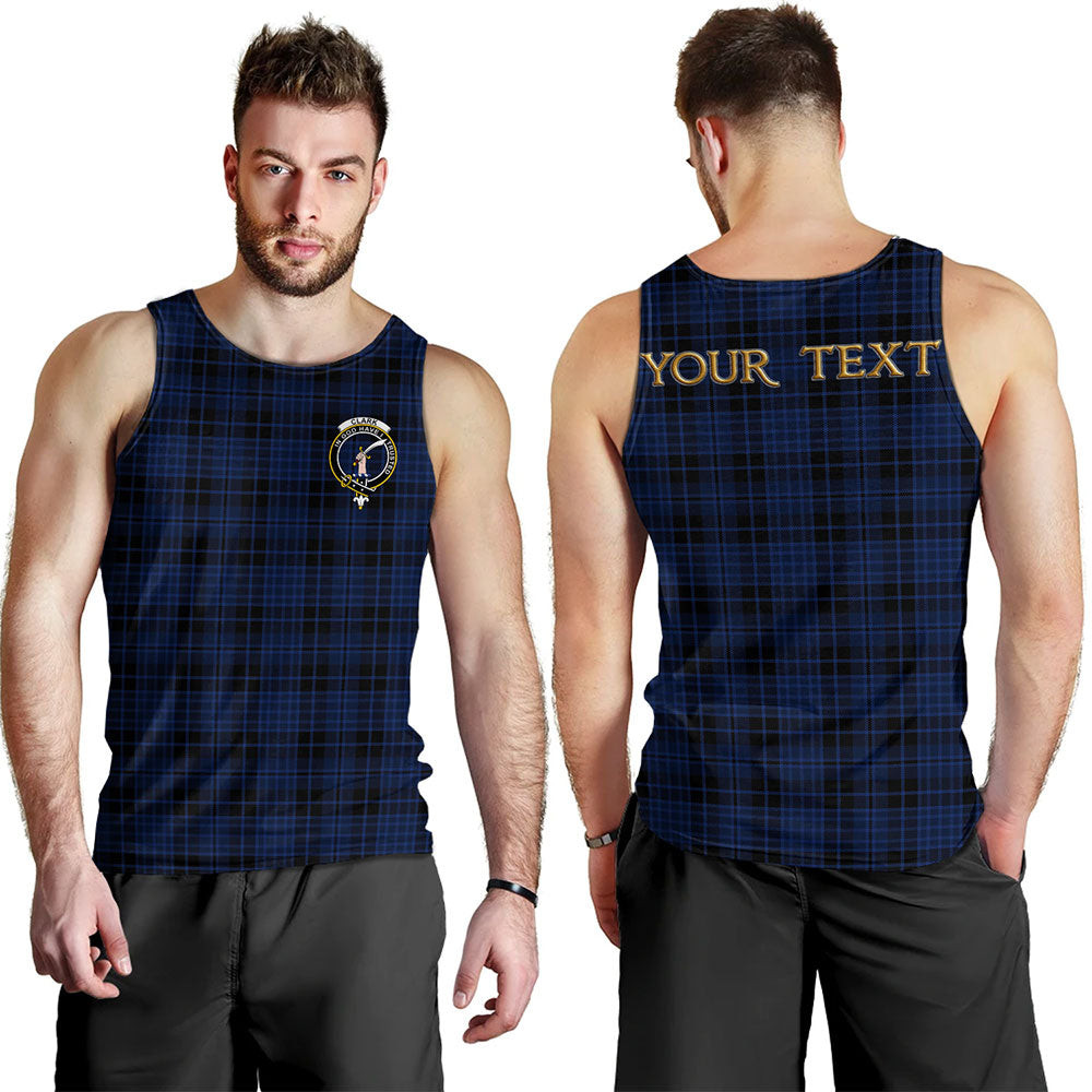 ScotsTee Shop Scottish Clark (Clergy) Modern Clan Crest Personalized Tartan Tank Top for Men