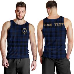 ScotsTee Shop Scottish Clark (Clergy) Modern Clan Crest Personalized Tartan Tank Top for Men