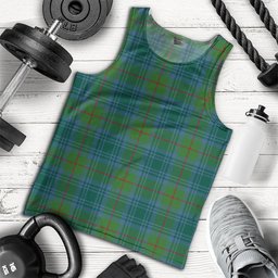 ScotsTee Shop Scottish Cranston Modern Clan Crest Personalized Tartan Tank Top for Men