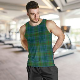 ScotsTee Shop Scottish Cranston Modern Clan Crest Personalized Tartan Tank Top for Men
