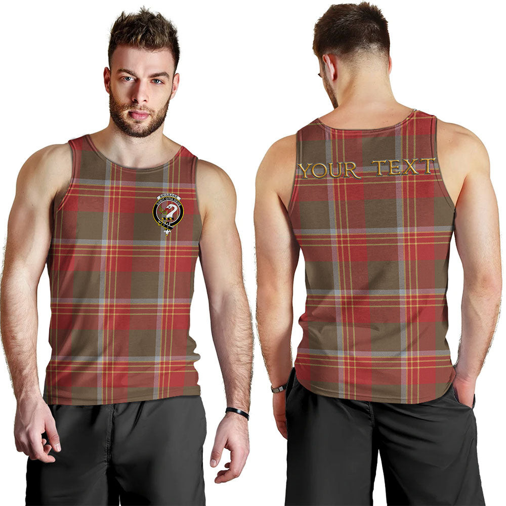 ScotsTee Shop Scottish Brisbane Weathered Clan Crest Personalized Tartan Tank Top for Men