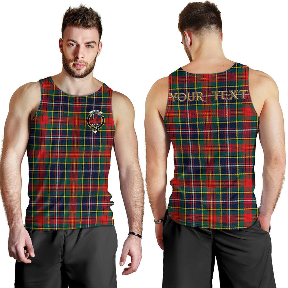 ScotsTee Shop Scottish Crozier Modern Clan Crest Personalized Tartan Tank Top for Men