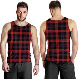 ScotsTee Shop Scottish Brown (Broun) Modern Clan Crest Personalized Tartan Tank Top for Men