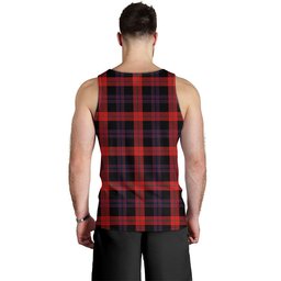ScotsTee Shop Scottish Brown (Broun) Modern Clan Crest Personalized Tartan Tank Top for Men