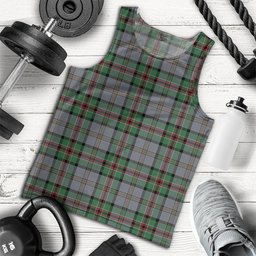 ScotsTee Shop Scottish Dinwoodie Ancient Clan Crest Personalized Tartan Tank Top for Men