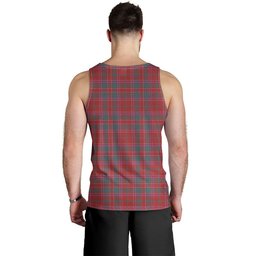 ScotsTee Shop Scottish Dalziel Weathered Clan Crest Personalized Tartan Tank Top for Men