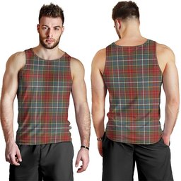 ScotsTee Shop Scottish Crozier Weathered Clan Crest Personalized Tartan Tank Top for Men