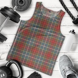 ScotsTee Shop Scottish Crozier Weathered Clan Crest Personalized Tartan Tank Top for Men