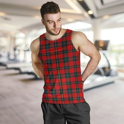 ScotsTee Shop Scottish Cruikshank Modern Clan Crest Personalized Tartan Tank Top for Men