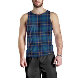 ScotsTee Shop Scottish Dempster Modern Clan Crest Personalized Tartan Tank Top for Men