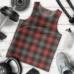 ScotsTee Shop Scottish Brown (Broun) Weathered Clan Crest Personalized Tartan Tank Top for Men