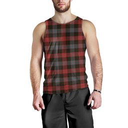 ScotsTee Shop Scottish Brown (Broun) Weathered Clan Crest Personalized Tartan Tank Top for Men