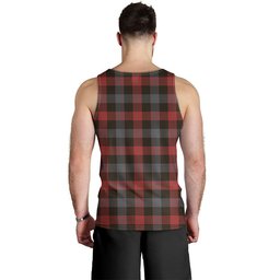 ScotsTee Shop Scottish Brown (Broun) Weathered Clan Crest Personalized Tartan Tank Top for Men