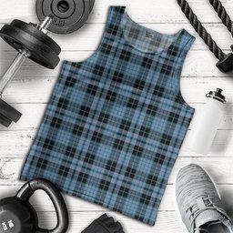 ScotsTee Shop Scottish Clark (Clergy) Ancient Clan Crest Personalized Tartan Tank Top for Men