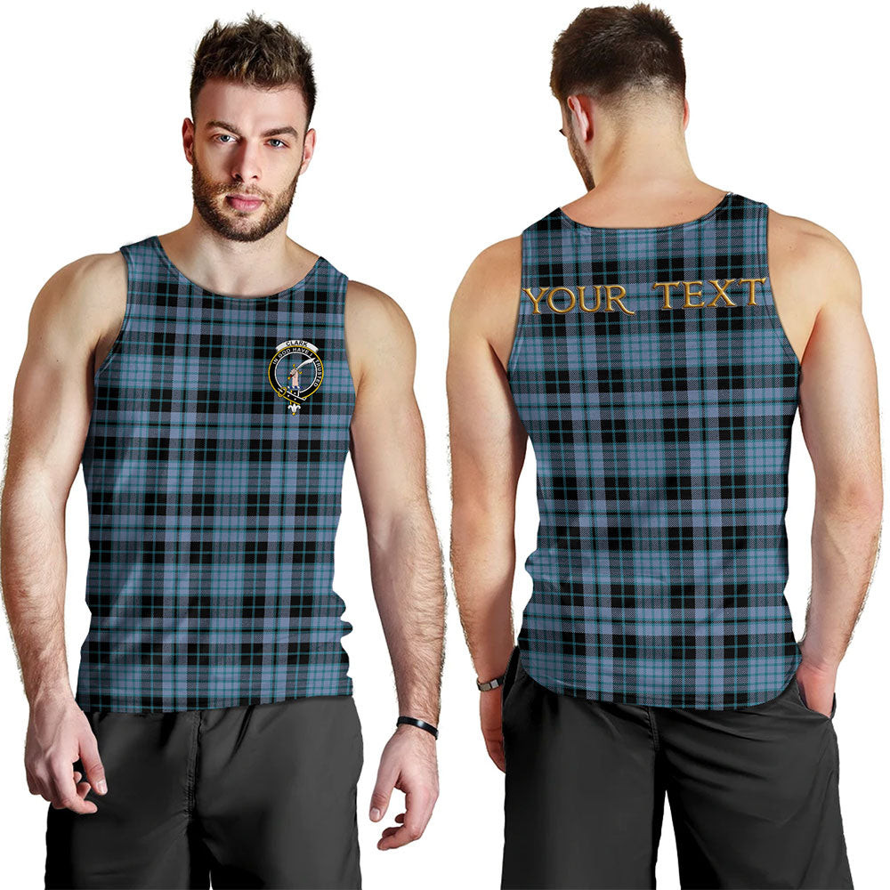 ScotsTee Shop Scottish Clark (Clergy) Ancient Clan Crest Personalized Tartan Tank Top for Men