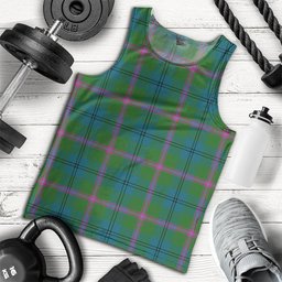 ScotsTee Shop Scottish Laurie Ancient Clan Crest Personalized Tartan Tank Top for Men