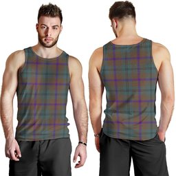 ScotsTee Shop Scottish Laurie Weathered Clan Crest Personalized Tartan Tank Top for Men