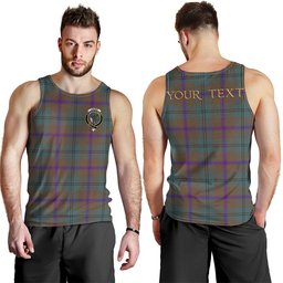 ScotsTee Shop Scottish Laurie Weathered Clan Crest Personalized Tartan Tank Top for Men