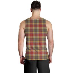ScotsTee Shop Scottish Gibson (Gibbs) Weathered Clan Crest Personalized Tartan Tank Top for Men