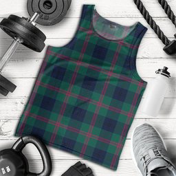 ScotsTee Shop Scottish Laurie Modern Clan Crest Personalized Tartan Tank Top for Men