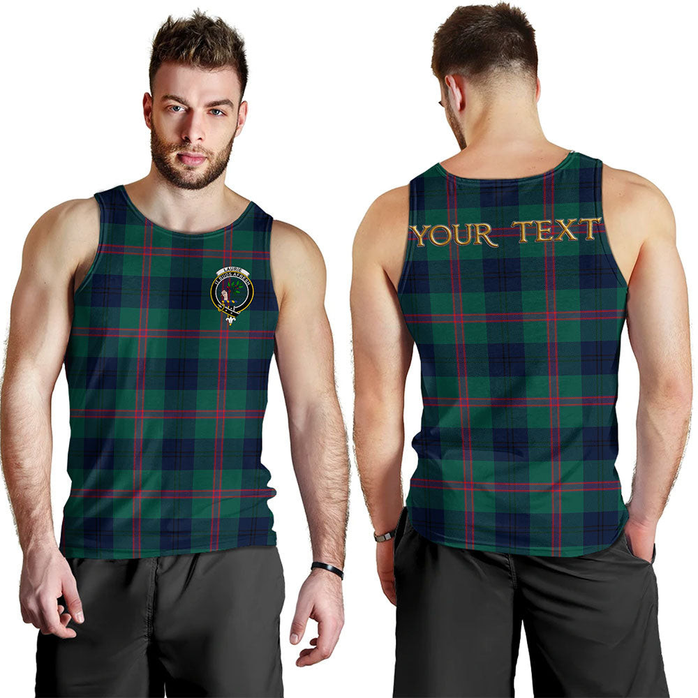 ScotsTee Shop Scottish Laurie Modern Clan Crest Personalized Tartan Tank Top for Men