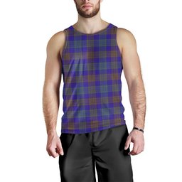 ScotsTee Shop Scottish Lang (Laing) Weathered Clan Crest Personalized Tartan Tank Top for Men