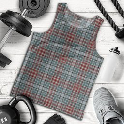 ScotsTee Shop Scottish Gayre Weathered Clan Crest Personalized Tartan Tank Top for Men