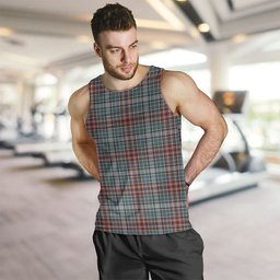 ScotsTee Shop Scottish Gayre Weathered Clan Crest Personalized Tartan Tank Top for Men