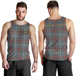 ScotsTee Shop Scottish Gayre Weathered Clan Crest Personalized Tartan Tank Top for Men