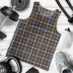 ScotsTee Shop Scottish Gammell Weathered Clan Crest Personalized Tartan Tank Top for Men