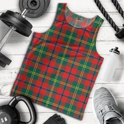 ScotsTee Shop Scottish Hutcheson Modern Clan Crest Personalized Tartan Tank Top for Men
